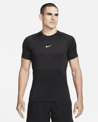 Nike Pro Dri Fit Slim Short Sleeve Top Men s Black White XL